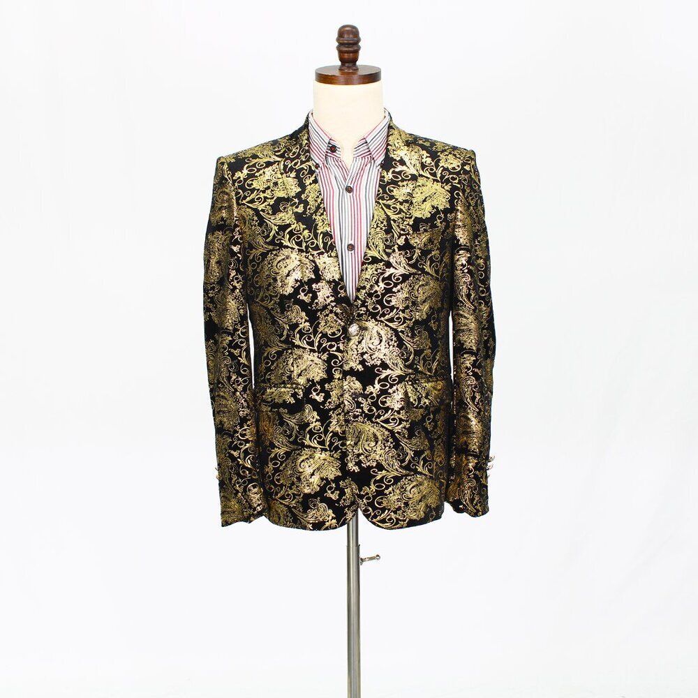 Prom Unique 38S Black Solid 2-Button Sport Coat Blazer Jacket P470